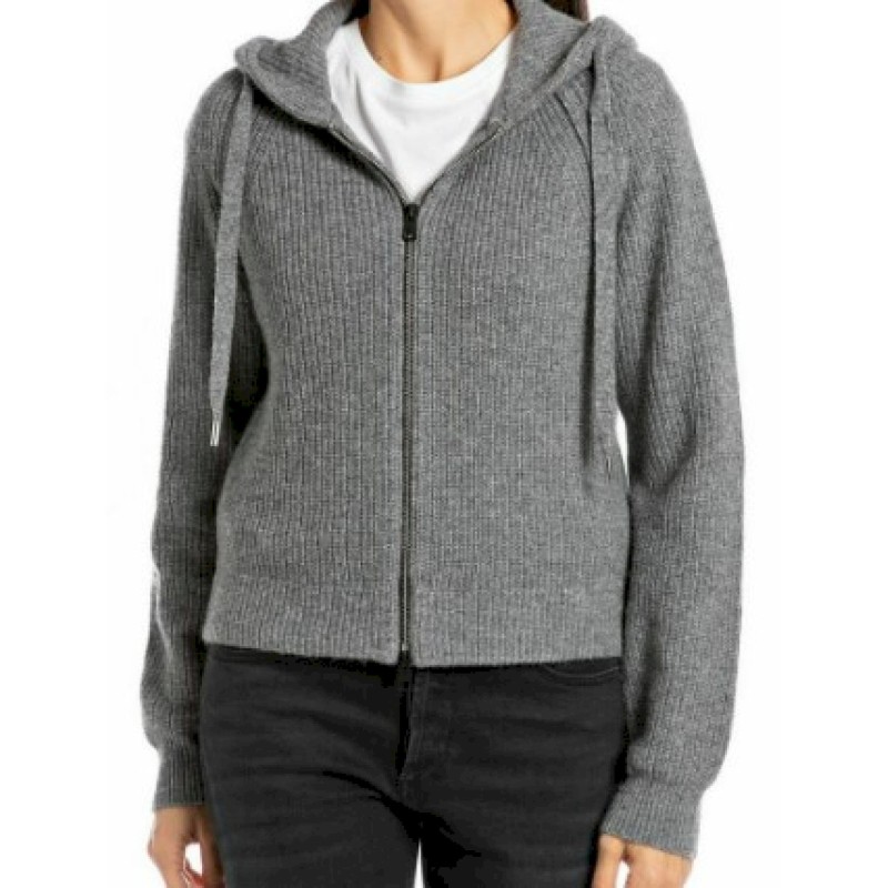 CARDIGAN ZIP CAPPUCCIO A COSTE REPLAY